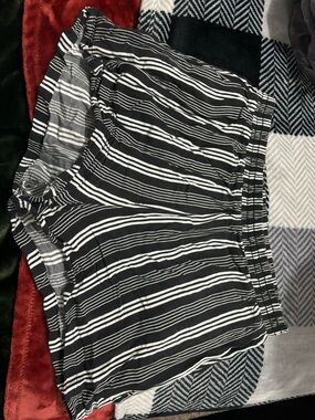 Black and White Striped Women's Lounge Shorts